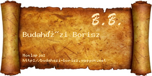 Budaházi Borisz névjegykártya